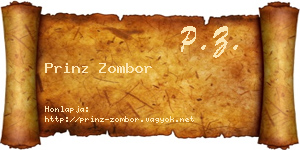 Prinz Zombor névjegykártya